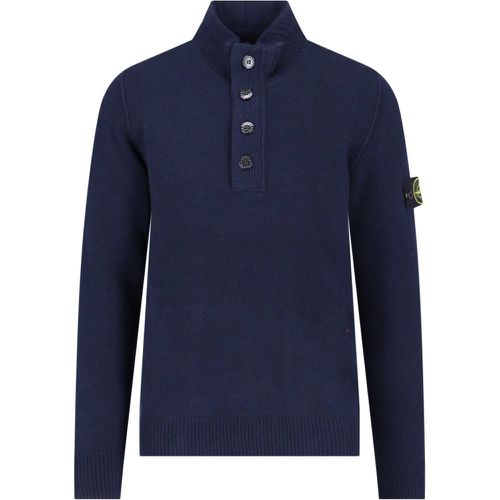 Cardigan a collo alto logo - Stone Island - Modalova