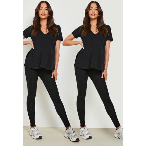 Legging Premaman a vita alta - set di 2 paia - boohoo - Modalova