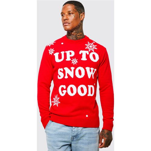 Maglione natalizio con slogan Up To Snow Good - boohoo - Modalova
