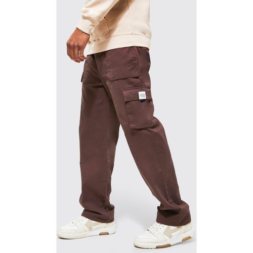 Pantalón Deportivo Holgado Cargo De Sarga Con Cinturón - boohoo - Modalova