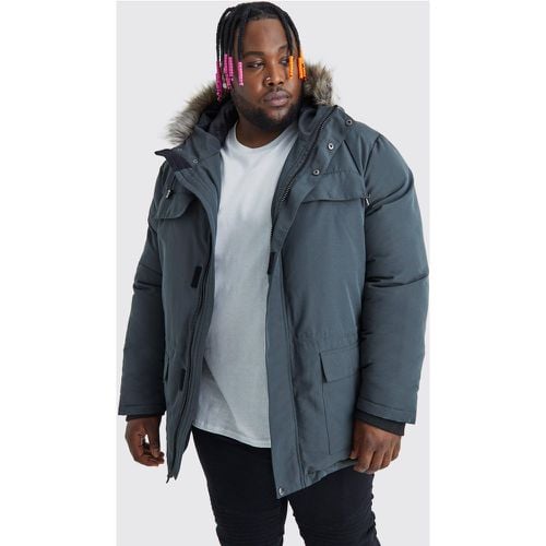 Parka Artico Plus Size con cappuccio in pelliccia sintetica - boohoo - Modalova