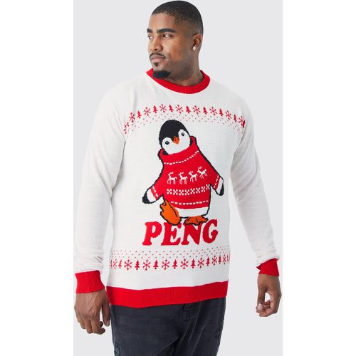 Maglione natalizio Plus Size con pinguino e pinguino - boohoo - Modalova