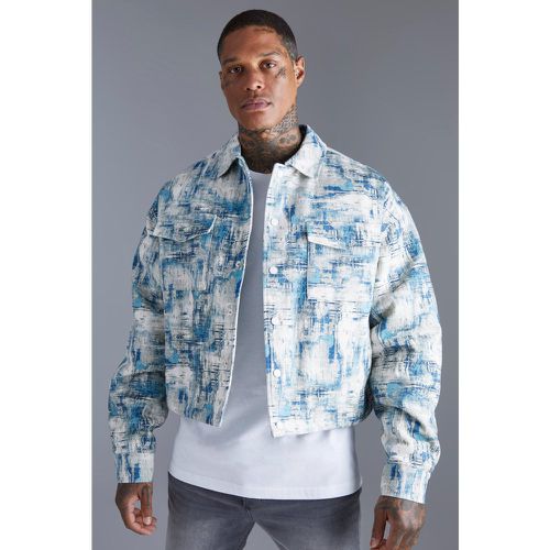 Chaqueta Harrington Recta De Jacquard Con Estampado Abstracto - boohoo - Modalova