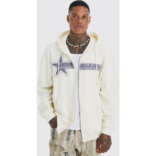 Sudadera Oversize Worldwide Con Capucha, Cremallera Y Estampado De Estrellas - boohoo - Modalova