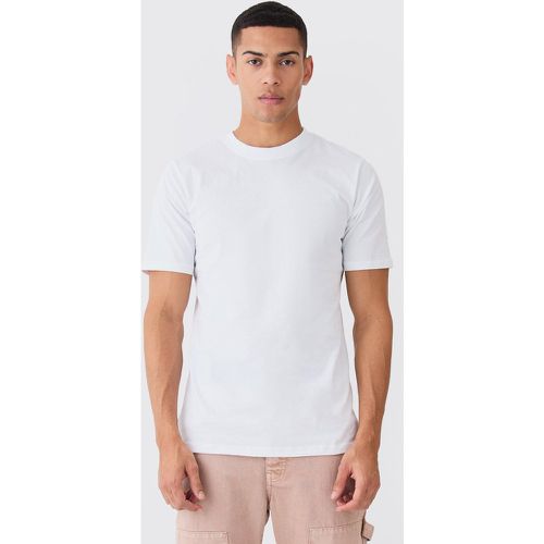 T-shirt Basic a girocollo, Bianco - boohoo - Modalova