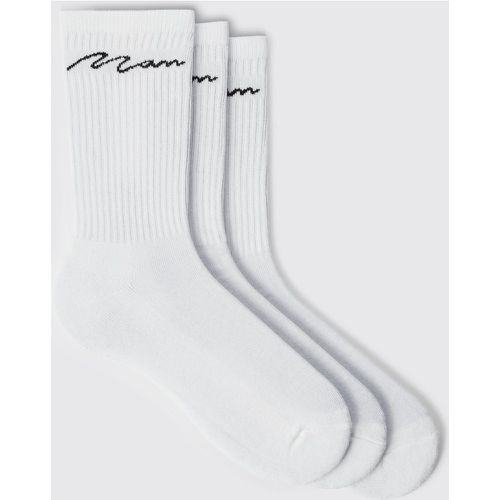 Pack De 3 Pares De Calcetines Deportivos Con Firma Man - boohoo - Modalova