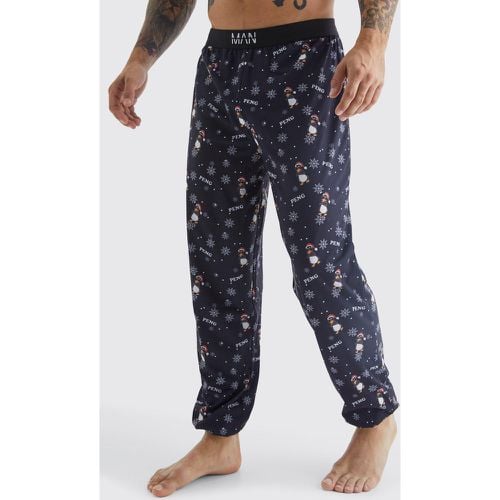 Pantalón Para Estar En Casa Navideño Con Estampado De Pingüinos - boohoo - Modalova