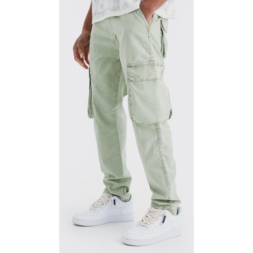 Pantaloni Cargo Slim Fit sovratinti in lavaggio acido - boohoo - Modalova