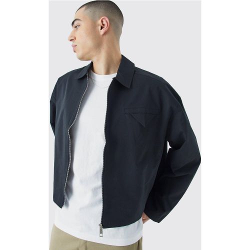Chaqueta Harrington Recta De Sarga - boohoo - Modalova