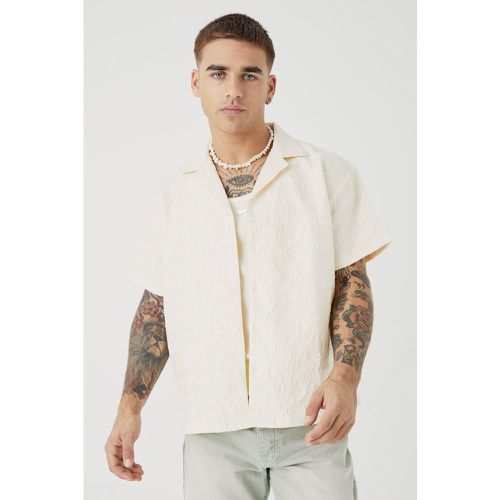 Camisa Recta Texturizada De Manga Corta - boohoo - Modalova