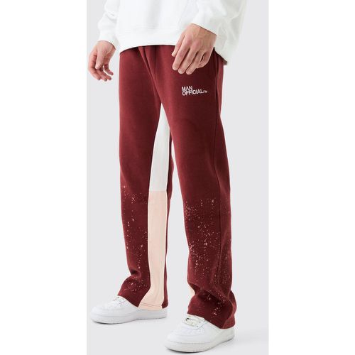 Pantaloni tuta Regular Fit con inserti e schizzi di colore - boohoo - Modalova