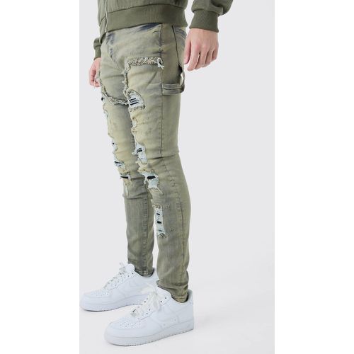 Jeans Carpenter Skinny Fit Stretch con strappi in antico - boohoo - Modalova