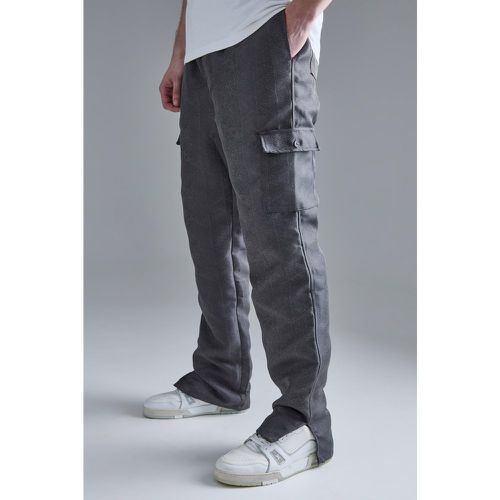 Pantalón Cargo Texturizado Con Abertura En El Bajo Y Cintura Elástica - boohoo - Modalova