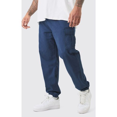 Pantalón Plus Cargo Ajustado De Sarga Con Cintura Elástica - boohoo - Modalova