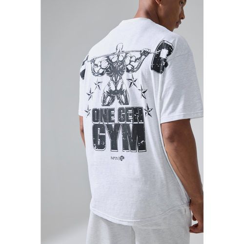 T-shirt oversize Man Active x Og Gym con stampa XXL sul retro - boohoo - Modalova