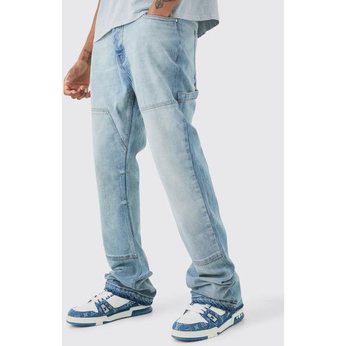 Jeans a zampa stile Carpenter Tall Slim Fit in denim rigido - boohoo - Modalova