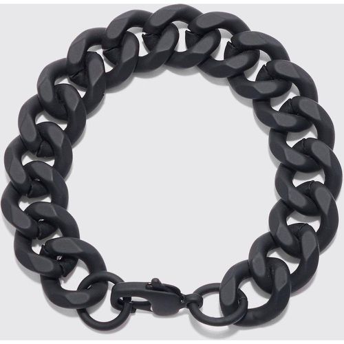 Chunky Chain Matte Finish Bracelet In Black - boohoo - Modalova