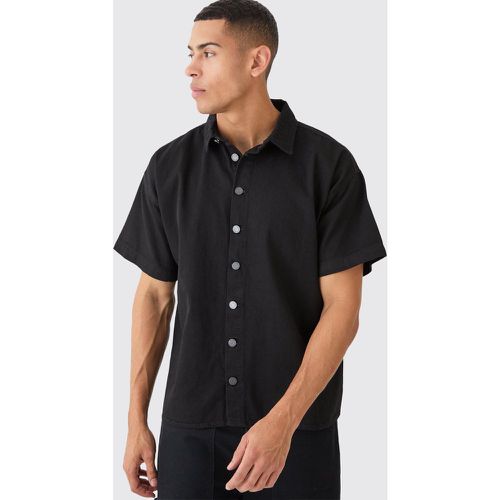 Camisa Vaquera Recta De Manga Corta - boohoo - Modalova