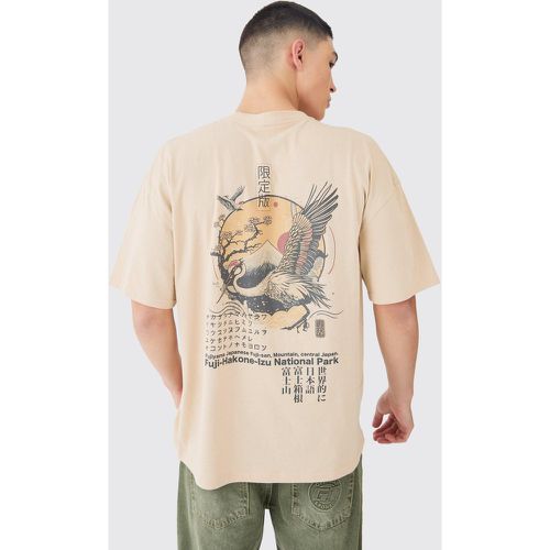 Camiseta Oversize Con Estampado Gráfico De Pájaro - boohoo - Modalova