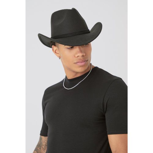 Melton Western Hat In Black, Negro - boohoo - Modalova