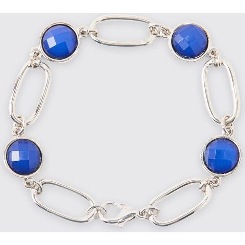 Chain Bracelet With Gem Stones In Silver - boohoo - Modalova
