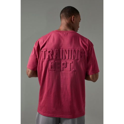 Camiseta Oversize Man Acitve Training Dept En Relieve - boohoo - Modalova