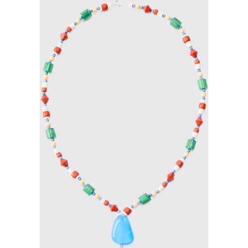 Collana con pendente a perline multicolore - boohoo - Modalova