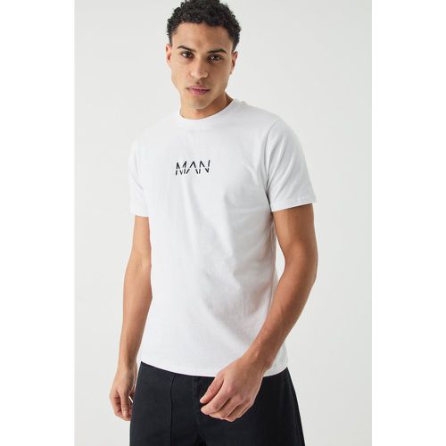 Man Dash Slim Fit T-shirt, Bianco - boohoo - Modalova