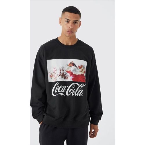 Felpa oversize natalizia ufficiale Coca Cola - boohoo - Modalova