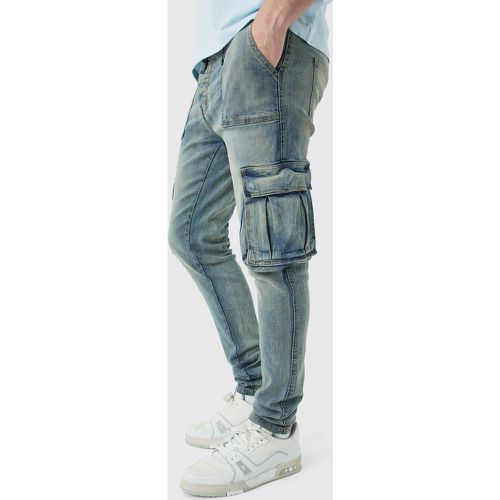 Jeans Cargo Tall Skinny Fit da uomo con dettagli stile lavoro - boohoo - Modalova