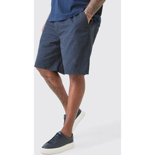 Pantalones Cortos Plus Holgados Con Cintura Fija En Azul Marino - boohoo - Modalova
