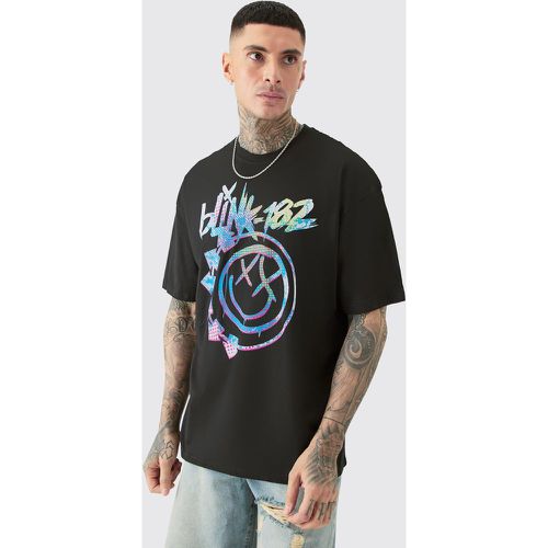 T-shirt Tall oversize ufficiale Blink 182 nera - boohoo - Modalova