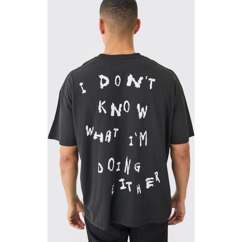 T-shirt oversize con slogan I Don't Know What I'm Doing Both - boohoo - Modalova