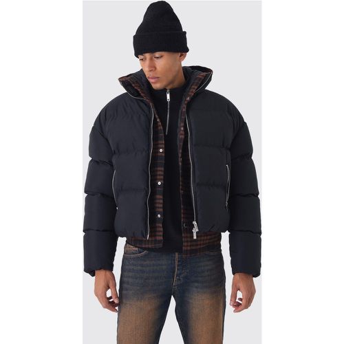 Cappotto piumino squadrato Man con collo a imbuto - boohoo - Modalova