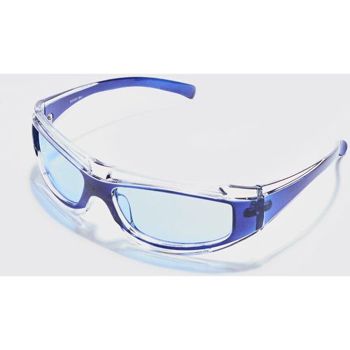 Metal Detail Sunglasses In Blue - boohoo - Modalova