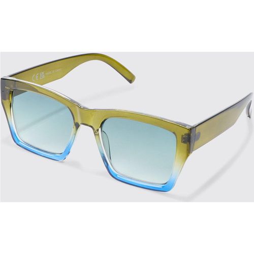 Ombre Square Sunglasses In Green - boohoo - Modalova