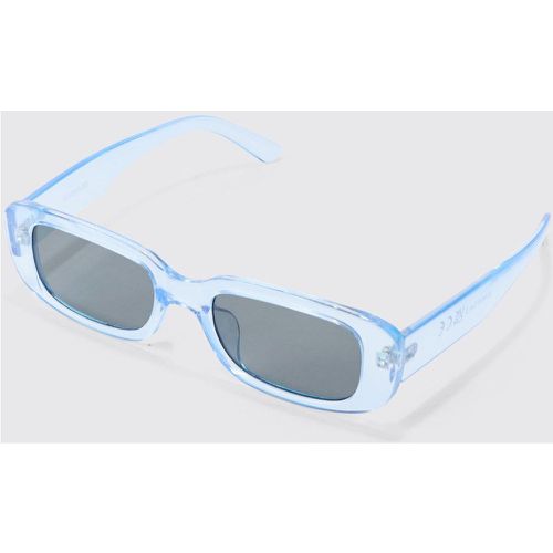 Chunky Blue Lens Sunglasses In Grey - boohoo - Modalova