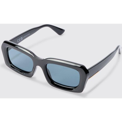 Rectangular Metal Frame Sunglasses In Black - boohoo - Modalova