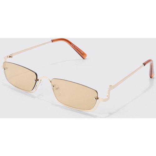 Rectangular Metal Frame Sunglasses In - boohoo - Modalova
