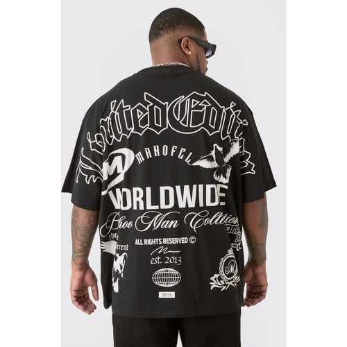 Camiseta Plus Negra Con Estampado Gráfico De Motociclismo Sobre La Costura Limited Edition - boohoo - Modalova