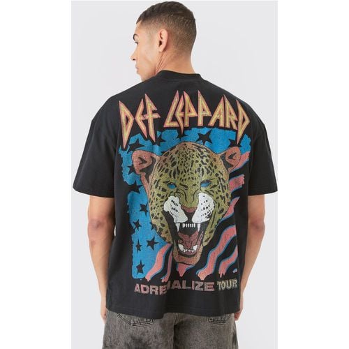 T-shirt oversize ufficiale Def Leopard su larga scala - boohoo - Modalova