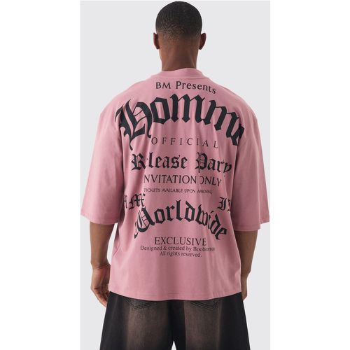 Oversized Extended Distressed Neck Homme Gothic T-Shirt - boohoo - Modalova