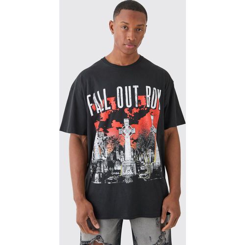Camiseta Oversize Recta Con Estampado De Fall Out Boy Band - boohoo - Modalova