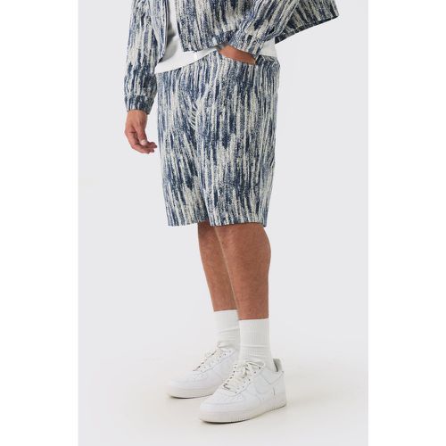 Plus Relaxed Fit Fabric Interest Denim Shorts - boohoo - Modalova
