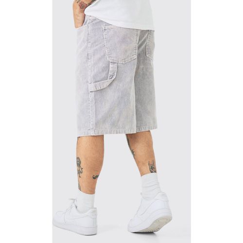 Pantaloni Carpenterjort in velluto a coste in lavaggio acido color antracite - boohoo - Modalova
