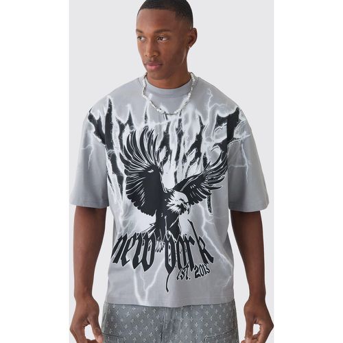 Oversized Boxy Extended Neck Extreme Eagle T-shirt - boohoo - Modalova