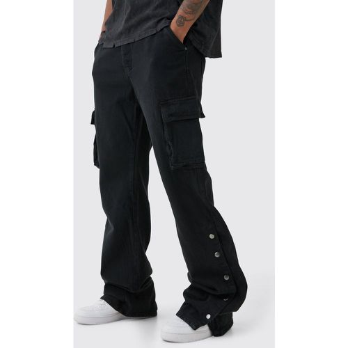 Pantalón Tall Cargo Holgado De Campana Sobreteñido Con Botones De Presión En El Bajo - boohoo - Modalova