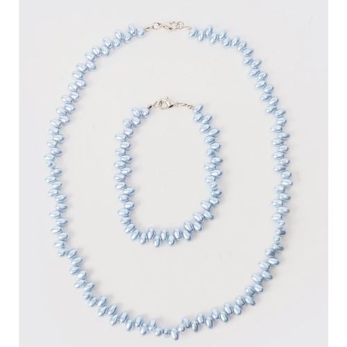 Set collana di perle & bracciale in blu - boohoo - Modalova