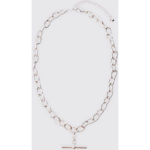 T Bar Chain Necklace In Silver - boohoo - Modalova