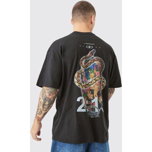 Camiseta Oversize Con Estampado Renacentista De Serpiente - boohoo - Modalova